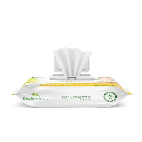 Servetele umede Doctor Wipes Jumbo Pack cu extract de Musetel 72 bucati in cutie cu capac