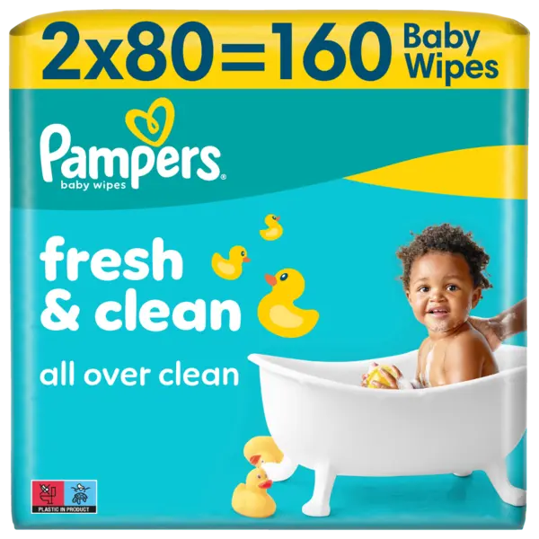 Servetele umede Fresh Clean, 160 bucati, Pampers