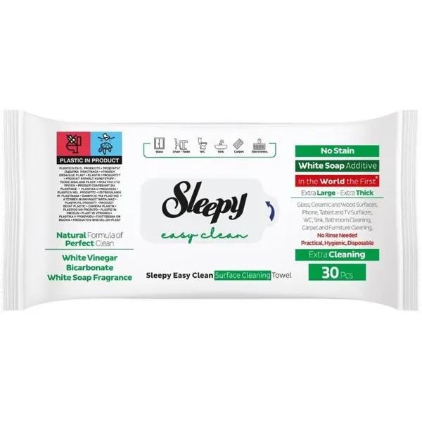 Servetele Umede Multisuprafete Sleepy Easy Clean, White Soap, 30 Bucati