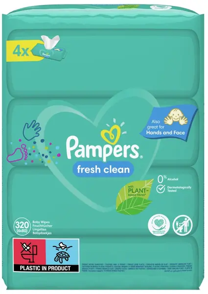 Șervețele umede Pampers Fresh Clean - 4 х 80 buc