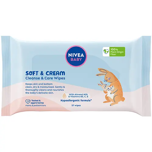 Servetele umede pentru bebelusi Soft & Cream Baby, 57 bucati, Nivea