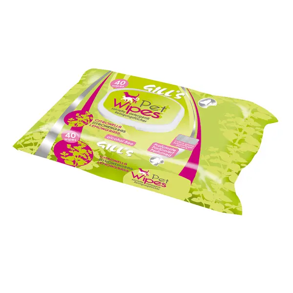 Servetele umede pentru caini si pisici Croci Gill s, cu Citronela, 40 bucati