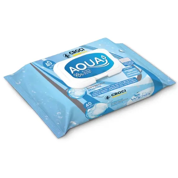 Servetele umede pentru caini si pisici Croci Sensitive Aqua+, 40 bucati