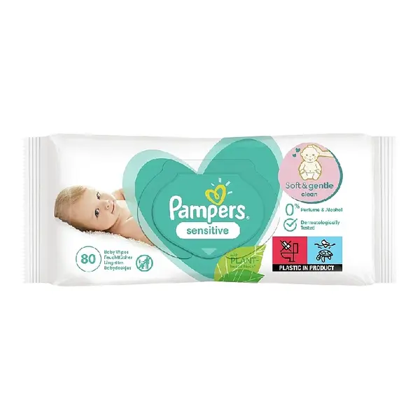 Servetele umede Sensitive, 80 bucati, Pampers