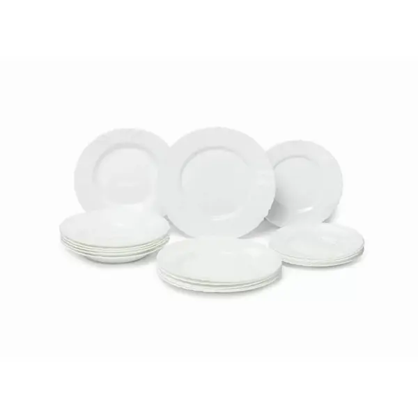 Serviciu de Masa 19 Piese, Portelan, Luminarc Cadix, Alb