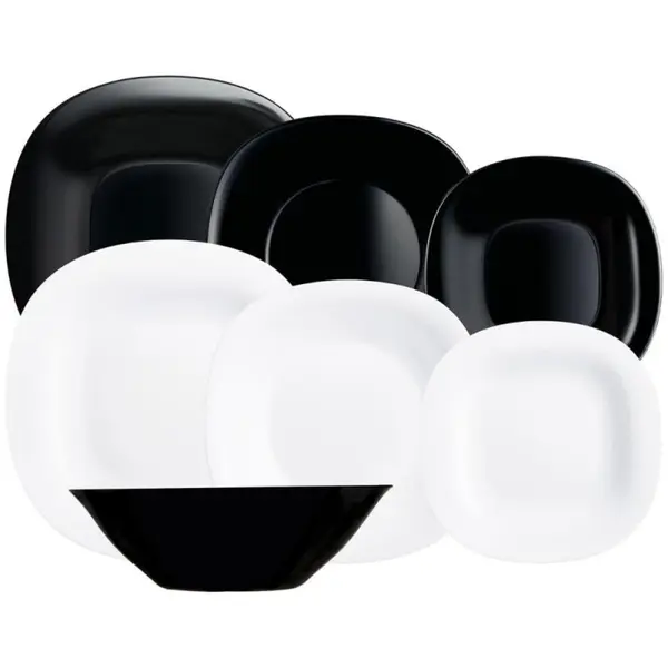 Serviciu de Masa Carine, Alb / Negru, 19 Piese, Luminarc