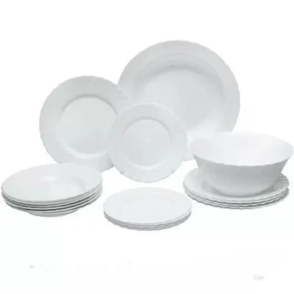 Serviciu de Masa Trianon, Opal, Alb, 19 Piese, Luminarc