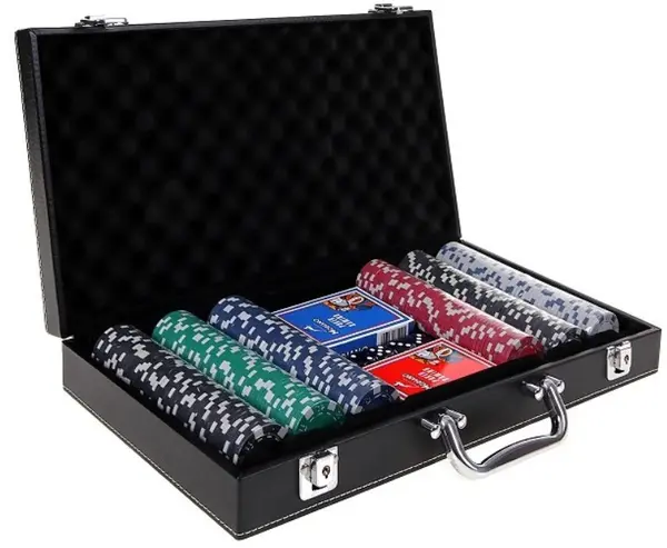 Servieta din piele Modiano, cu 300 de jetoane de poker