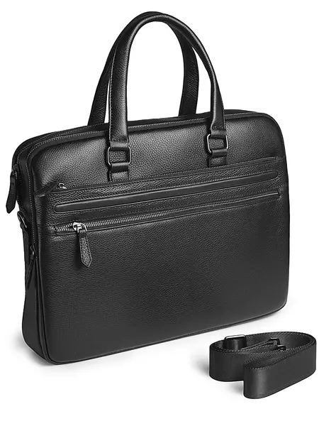 Servieta pentru barbati, 9973-1, piele naturala, Neagra