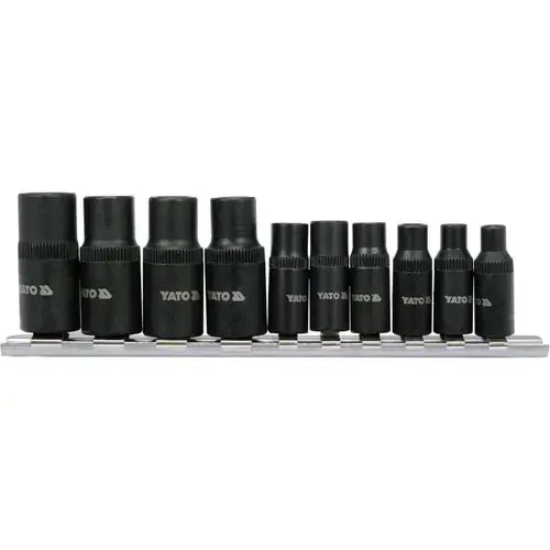Set 10 adaptoare pentru robiere, Yato YT-29280, Negru