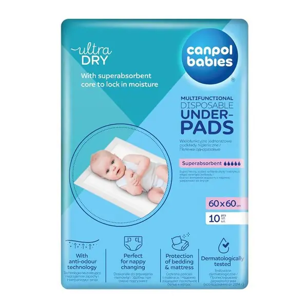 Set 10 aleze de unica folosinta pentru schimbarea scutecului Canpol Babies 60 x 60 cm