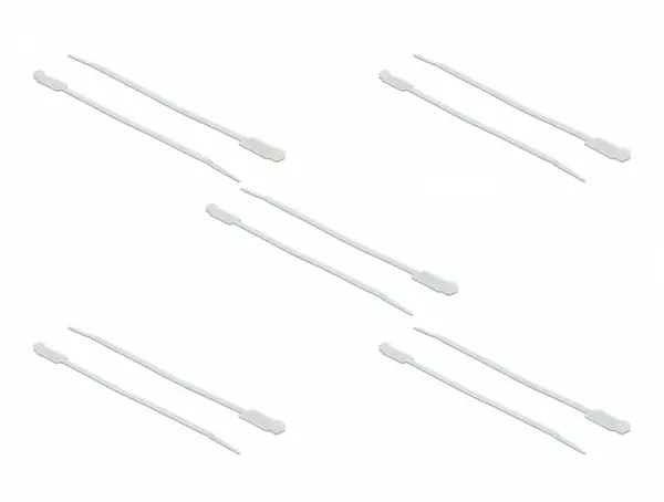 Set 10 buc bride L 270 x W 4.8 mm cu eticheta Alb, Delock 18957