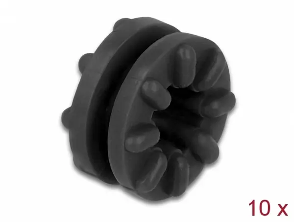 Set 10 buc garnituri impotriva vibratiilor Negru, Delock 60191