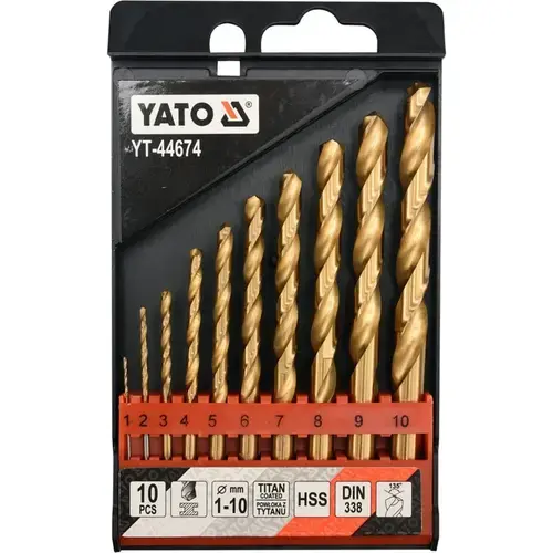 Set 10 burghie Yato YT-44674, Pentru Otel, Multicolor