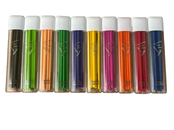 Set 10 cutii rezerve pentru creioane mecanice colorate, grosime scriere 2.6 mm, 10 culori set