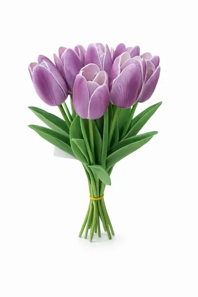 Set 10 lalele artificiale mov elegant soft touch fir individual 33cm