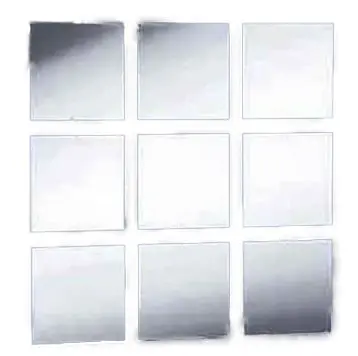 Set 10 Oglinzi Design PATRAT - Oglinzi Decorative Acrilice Cristal - Diamant - Fagure