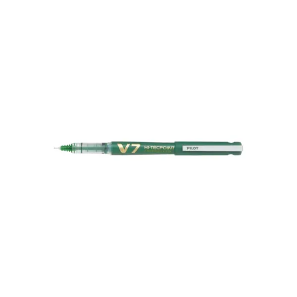 Set 10 rollere cu cerneala Pilot V7 Hi-Tecpoint diverse culori 0.7 mm cu capac Set 10 rollere cu cerneala Pilot V7 Hi-Tecpoint 0.7 mm cu capac verde