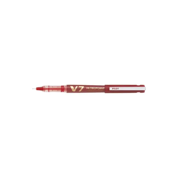 Set 10 rollere cu cerneala Pilot V7 Hi-Tecpoint diverse culori 0.7 mm cu capac Set 10 rollere cu cerneala Pilot V7 Hi-Tecpoint 0.7 mm cu capac rosu