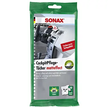 Set 10 servetele curatare suprafete plastic, cu efect mat SONAX