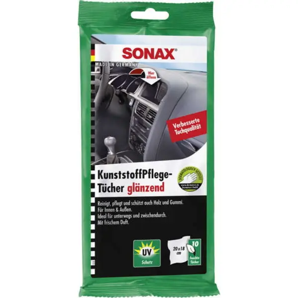 Set 10 servetele intretinere materiale plastice interior Sonax