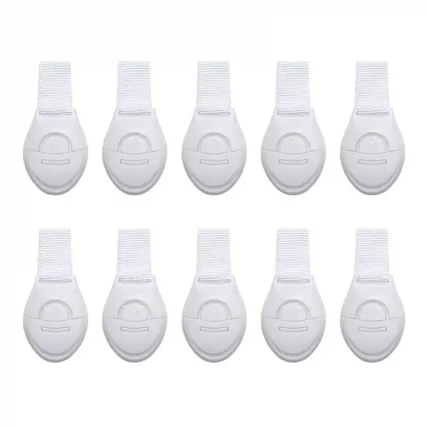 Set 10 sigurante flexibile textile pentru usi si sertare, Empria, 20 cm, Diverse culori