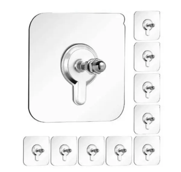 Set 10 Suruburi cu banda adezive montare fara gaurire Transparent