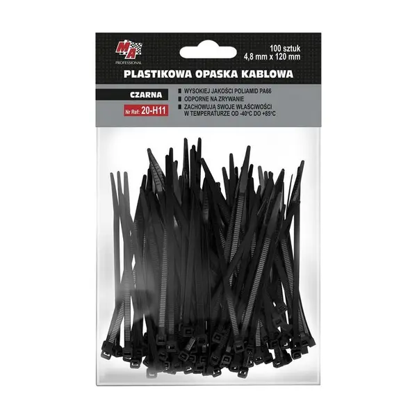 Set 100 coliere plastic, 4.8x120mm MA PROFESSIONAL
