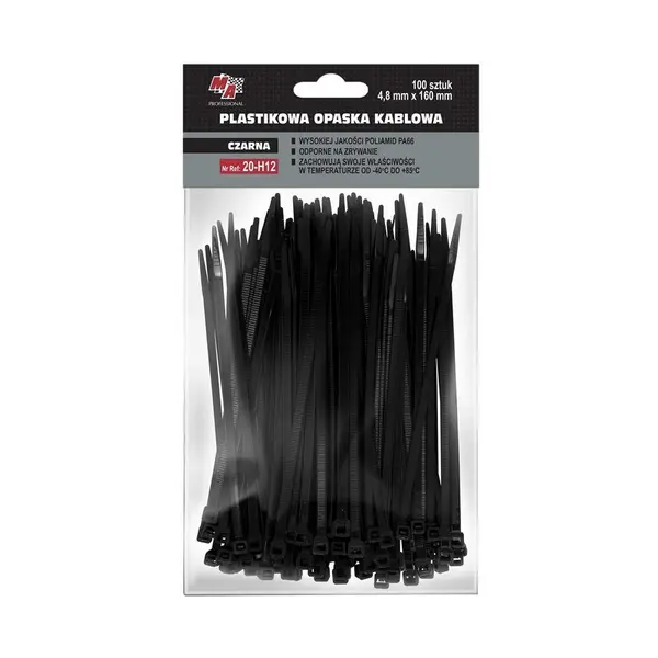 Set 100 coliere plastic, 4.8x160mm MA PROFESSIONAL