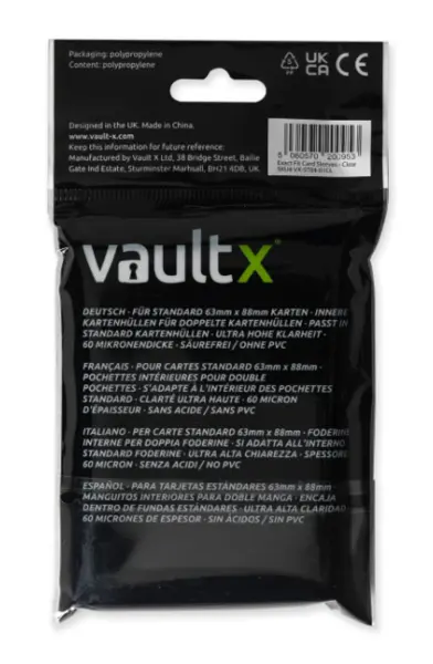 Set 100 folii protectie cartonase - Exact Fit - Vault X | Vault X