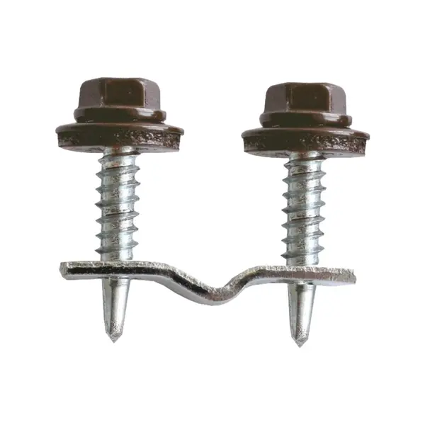Set 100 x Clema Prindere Panou Policarbonat de Gard 12 x 1.5 mm, DIN 7504K, Vopsit RAL 8017