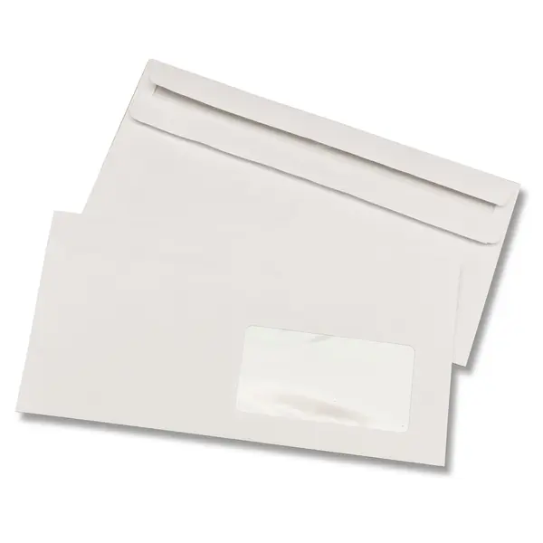 Set 1000 plicuri documente DL autoadeziv alb 112 x 220 mm Set 1000 plicuri documente DL autoadeziv alb 112 x 220 mm