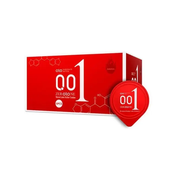 Set 10x Prezervative, OLO, Zero One, Latex, fara alergeni, Ultra-Thin, Ultra Subtiri, 0.01mm