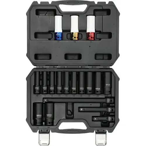 Set 12 chei de impact YATO YT-10566, 1/2inch, 10-24mm, 17-21mm, 75-250mm