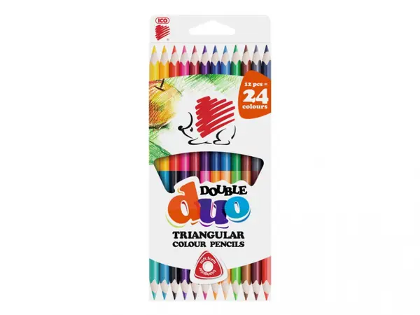 Set 12 creioane colorate cu capat dublu, 24 culori