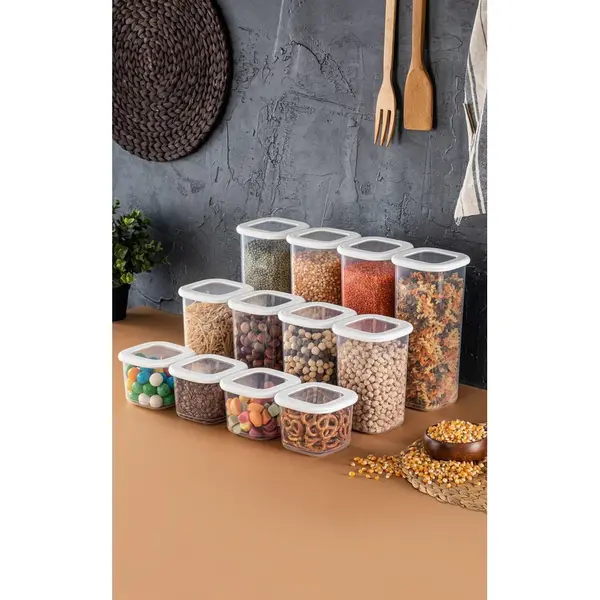 Set 12 Cutii pentru alimente, 3 marimi, 10x10x25 cm