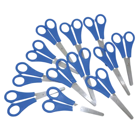 Set 12 foarfeci scolare cu lama gradata de la 0 la 5 cm