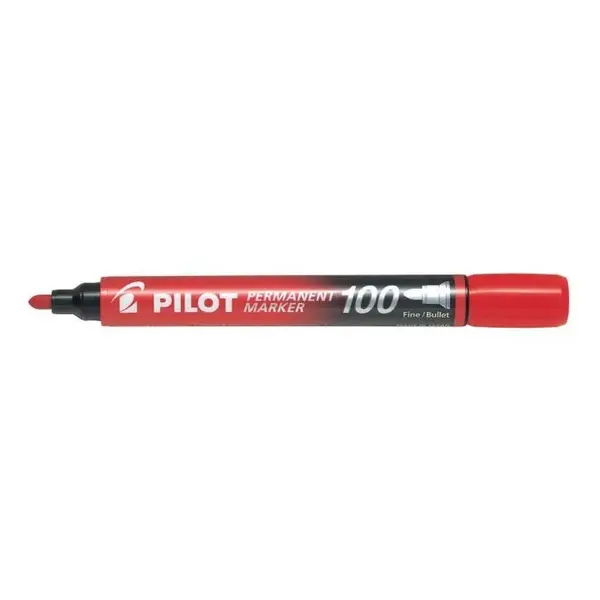 Set 12 markere permanente Pilot P100 diverse culori 2-4.5 mm varf rotund Set 12 markere permanente Pilot P100 diverse culori 2-4.5 mm varf rotund rosu