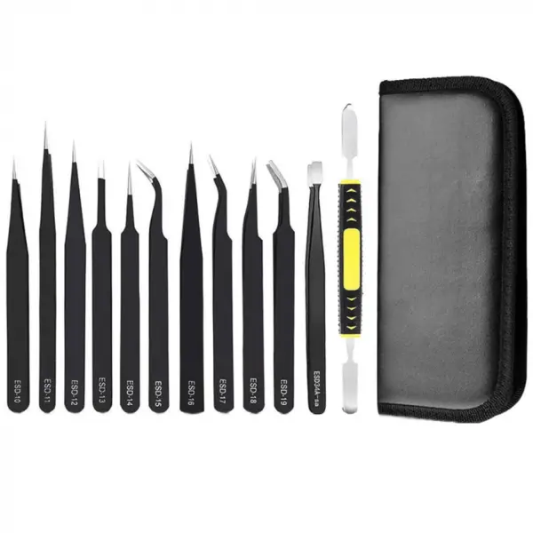 Set 12 pensete antistatice ESD pentru electronisti, Bitmi 10036