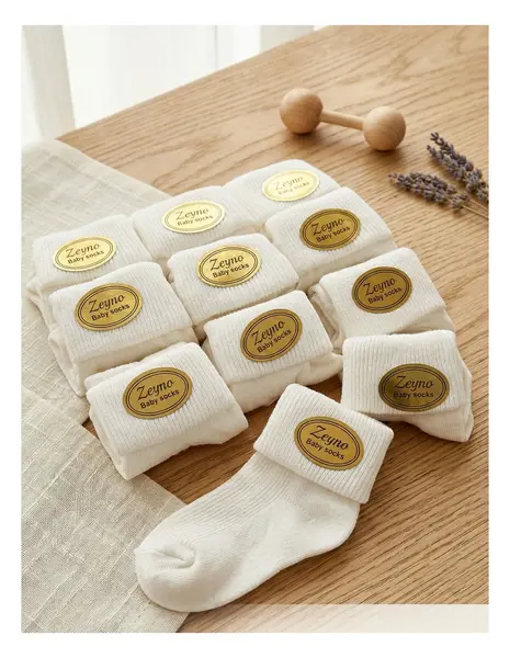 Set 12 perechi sosete albe simple