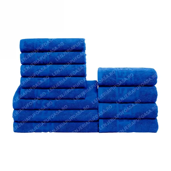 Set 12 Prosoape Maini Fata Corp, Bumbac 100%, 550g m ² - Albastru Inchis