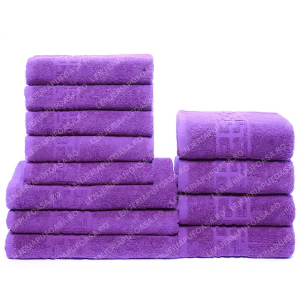 Set 12 Prosoape Premium Bumbac 100%, 550g m ², pentru Maini, Fata si Corp - Mov