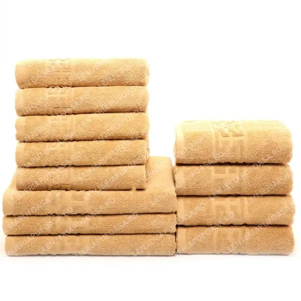 Set 12 Prosoape Premium Bumbac 100%, 550g m ², pentru Maini, Fata si Corp - Bej