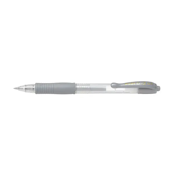 Set 12 rollere cu gel Pilot G-2 culori metalice 0.7 mm cu click Set 12 rollere cu gel Pilot G-2 culori metalice 0.7 mm cu click argintiu