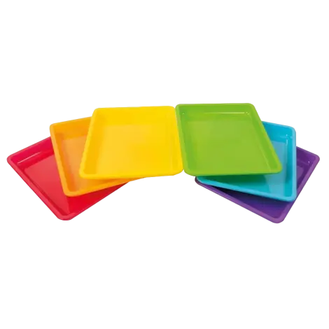 Set 12 tavi colorate multifunctionale 28 x 22 x 3 cm, pentru gradinita si scoala