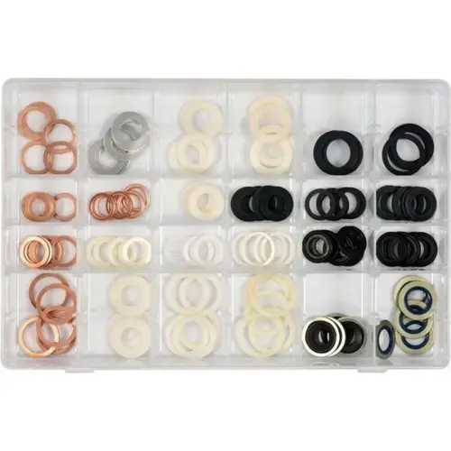 Set 120 saibe pentru dopuri de scurgere Yato YT-068641, Aluminiu/Cauciu/Nailon/Cupru, Multicolor