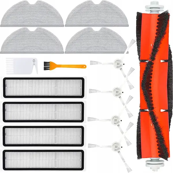 Set 15 accesorii compatibile cu Xiaomi Roborock S5, S5 Max, S6, S6 Max, S6 MaxV, S6 Pure, S50, S55, S60, S65, E4, E25, E35, 1 perie tambur, 4 perii