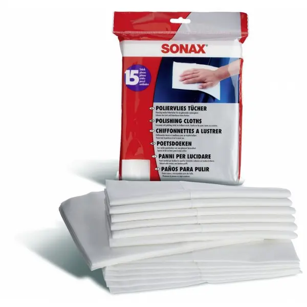 Set 15 servetele ultrafine pentru polish sau piele SONAX
