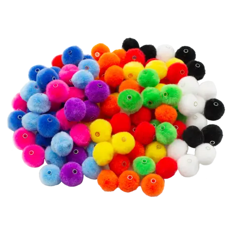 Set 150 margele pompom colorate pentru creatie