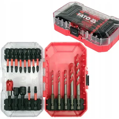 Set 18 bituri pentru surubelnita si burghie, Yato YT-04615, set cu cutie de depozitare